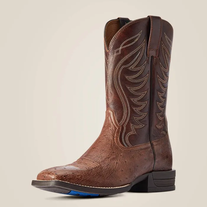 Reckoning Western Boot Dark Tabac Smooth Quill Ostric Men Ariat Western Boots