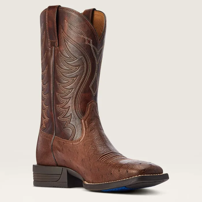 Reckoning Western Boot Dark Tabac Smooth Quill Ostric Men Ariat Western Boots