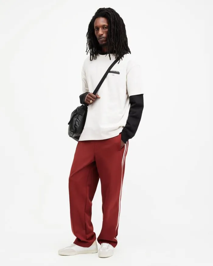 Redact Oversized Embroidered Logo TShirt Ashen White Men AllSaints TShirts