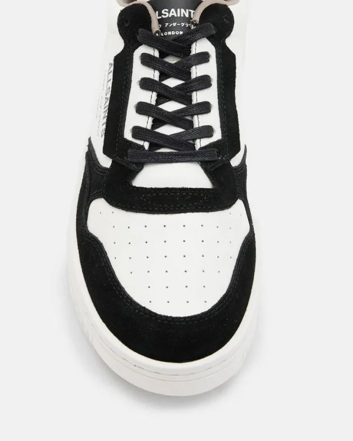 Regan Leather Low Top Sneakers Whiteblack Men AllSaints Shoes and Boots