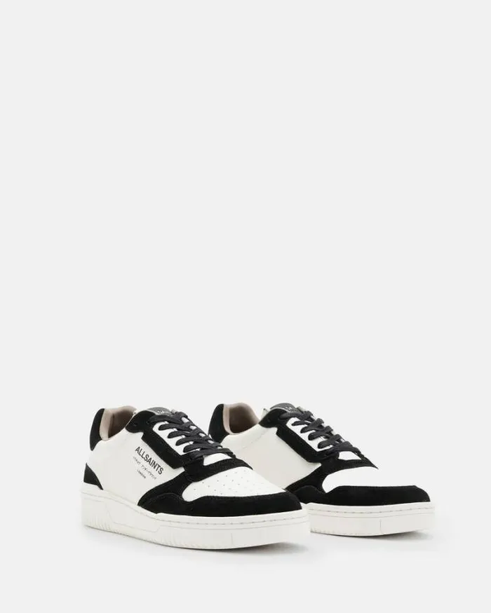 Regan Leather Low Top Sneakers Whiteblack Men AllSaints Shoes and Boots