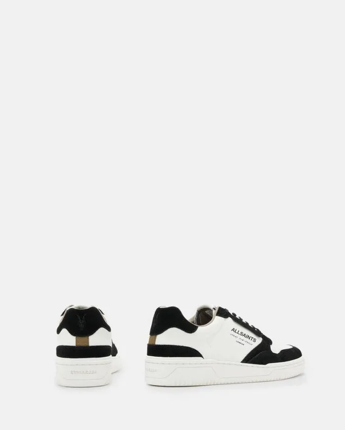 Regan Leather Low Top Sneakers Whiteblack Men AllSaints Shoes and Boots