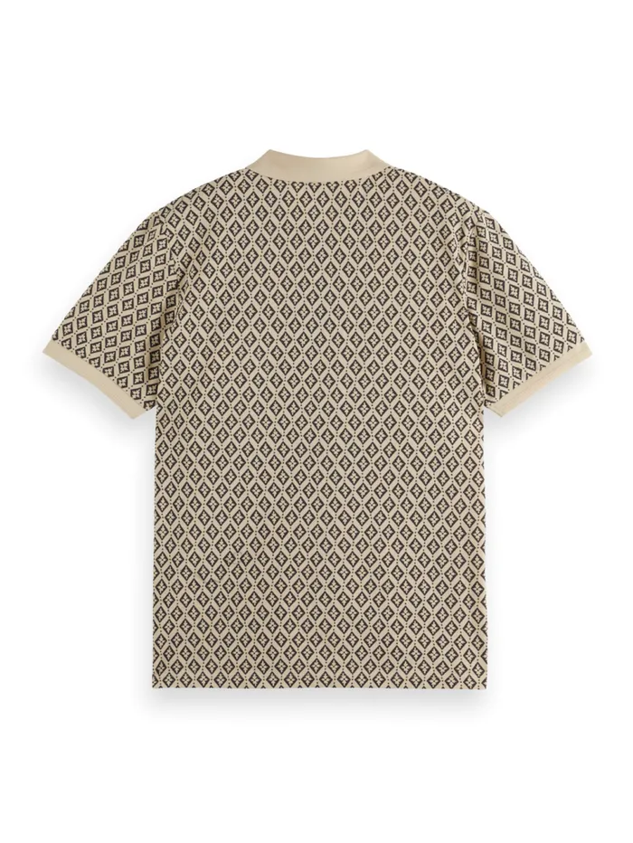 Regular Fit Mini All Over Print Polo Parchment Geo Flower Men Scotch and Soda TShirts and Polo Shirts Regular Fit Mini All Over Print Polo Parchment Geo Flower Men Scotch and Soda TShirts and Polo Shirts