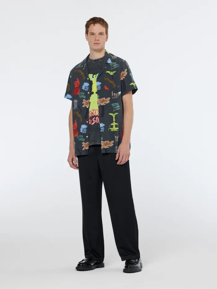 Regular Fit Short Sleeve AOP Viscose Shirt Park Green Aop Men Scotch and Soda TShirts and Polo Shirts Regular Fit Short Sleeve AOP Viscose Shirt Park Green Aop Men Scotch and Soda TShirts and Polo Shirts