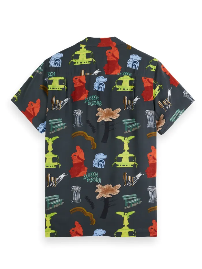 Regular Fit Short Sleeve AOP Viscose Shirt Park Green Aop Men Scotch and Soda TShirts and Polo Shirts Regular Fit Short Sleeve AOP Viscose Shirt Park Green Aop Men Scotch and Soda TShirts and Polo Shirts
