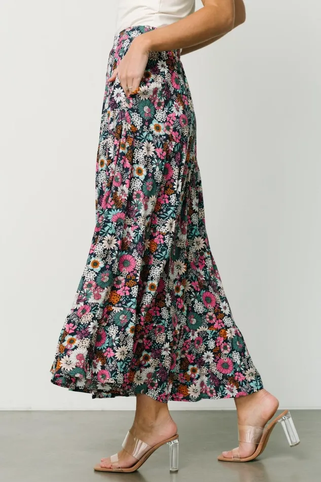 Reilly Maxi Skirt Navy Flower Print Women Baltic Born Maxi Dresses