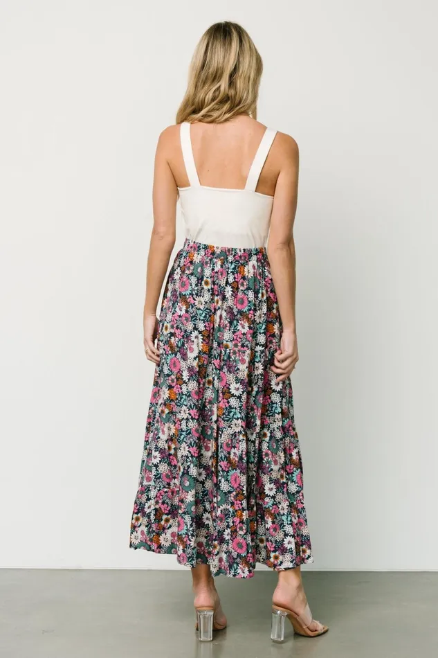 Reilly Maxi Skirt Navy Flower Print Women Baltic Born Maxi Dresses