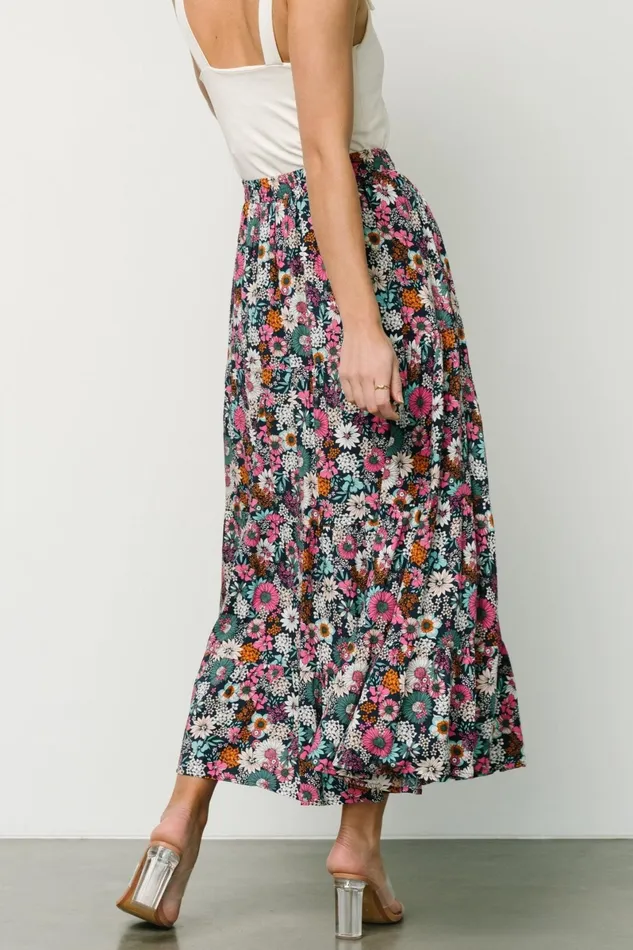 Reilly Maxi Skirt Navy Flower Print Women Baltic Born Maxi Dresses
