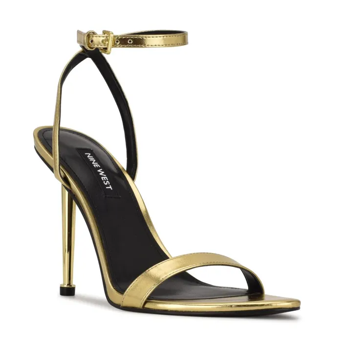 Reina Ankle Strap Sandals Gold Women Nine West Dress Reina Ankle Strap Sandals Gold Women Nine West Dress