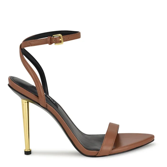 Reina Ankle Strap Sandals Light Brown Women Nine West High Heels
