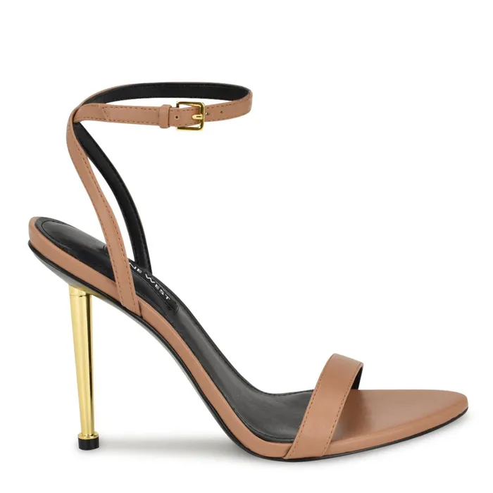 Reina Ankle Strap Sandals Medium Natural Women Nine West Dress