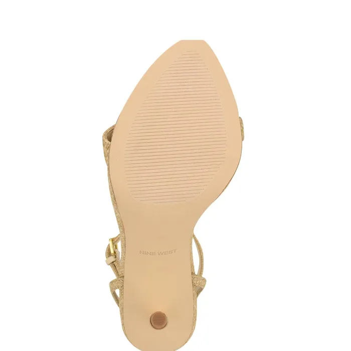 Reina Ankle Strap Sandals Natural Raffia Women Nine West Heeled Reina Ankle Strap Sandals Natural Raffia Women Nine West Heeled