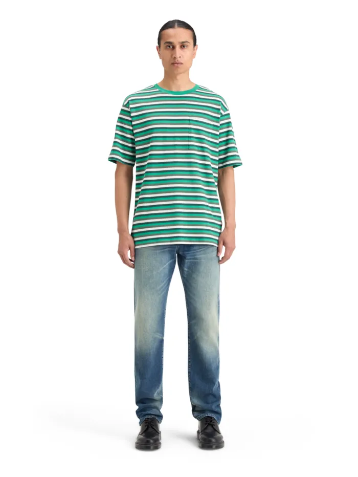RELAXED FIT STRUCTURE STRIPE TSHIRT Green White Multi Stripe Men Scotch and Soda TShirts and Polo Shirts RELAXED FIT STRUCTURE STRIPE TSHIRT Green White Multi Stripe Men Scotch and Soda TShirts and Polo Shirts