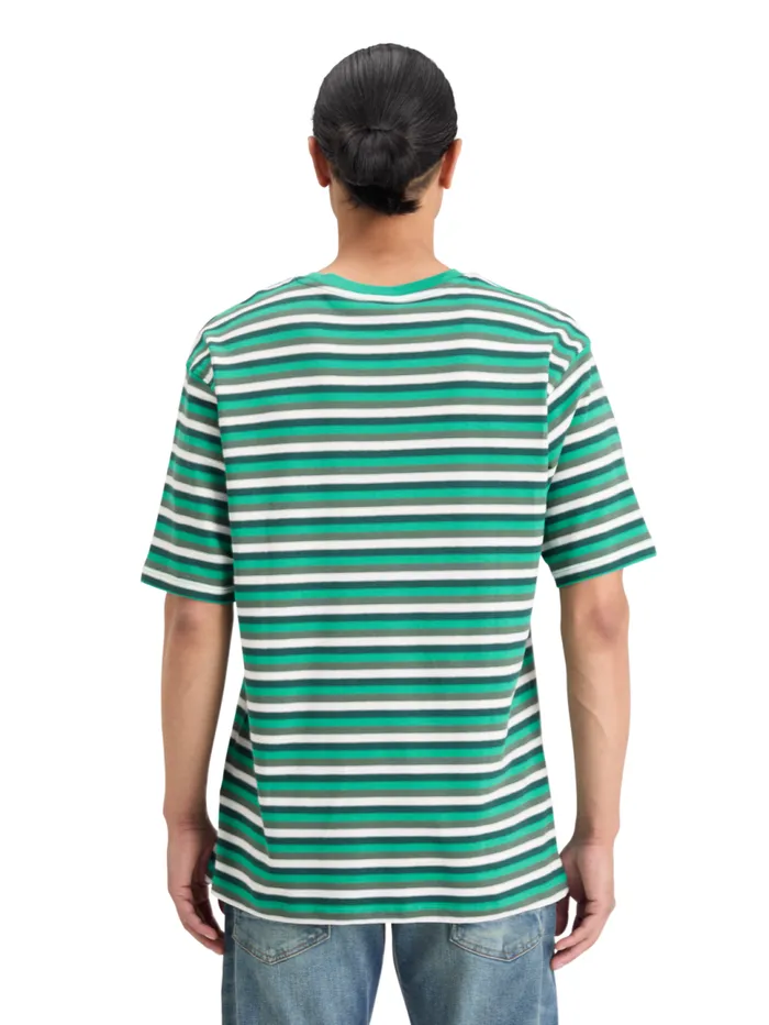 RELAXED FIT STRUCTURE STRIPE TSHIRT Green White Multi Stripe Men Scotch and Soda TShirts and Polo Shirts RELAXED FIT STRUCTURE STRIPE TSHIRT Green White Multi Stripe Men Scotch and Soda TShirts and Polo Shirts