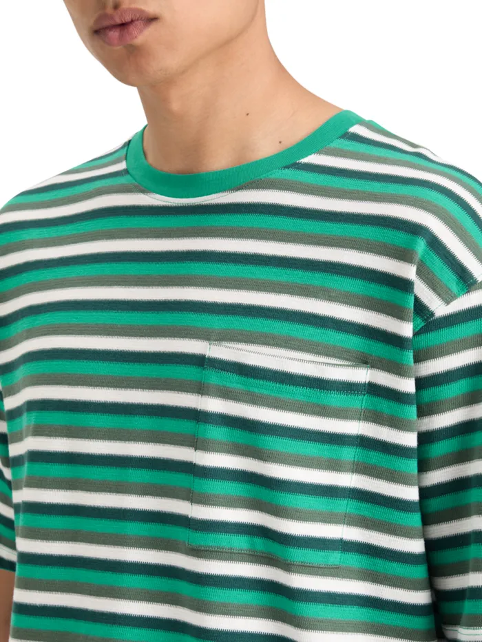 RELAXED FIT STRUCTURE STRIPE TSHIRT Green White Multi Stripe Men Scotch and Soda TShirts and Polo Shirts RELAXED FIT STRUCTURE STRIPE TSHIRT Green White Multi Stripe Men Scotch and Soda TShirts and Polo Shirts
