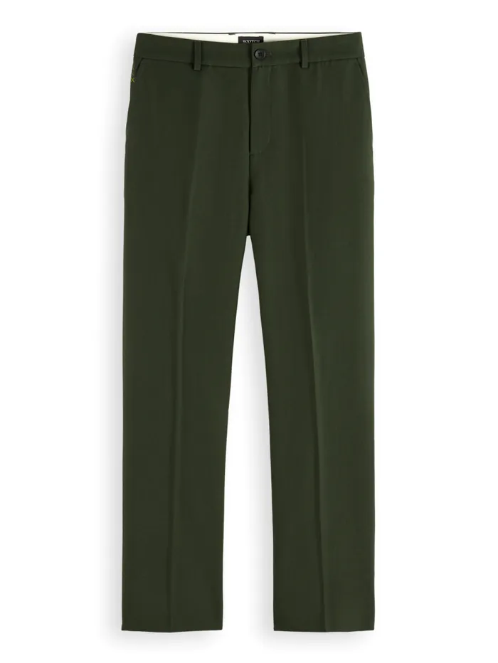 Relaxed Straight Fit Woolblend Chino Heritage Green Men Scotch and Soda Pants