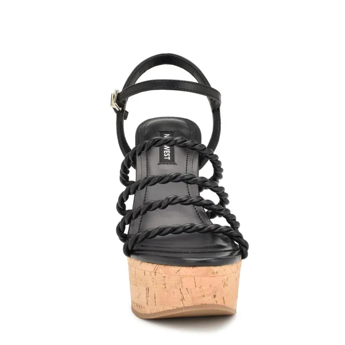 Renest Ankle Strap Wedge Sandals Black Women Nine West Wedges Renest Ankle Strap Wedge Sandals Black Women Nine West Wedges