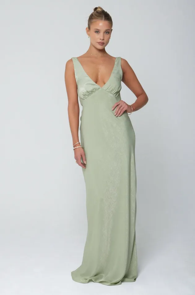 RESA Bridesmaids Violet Maxi In Sage 8211 Women
