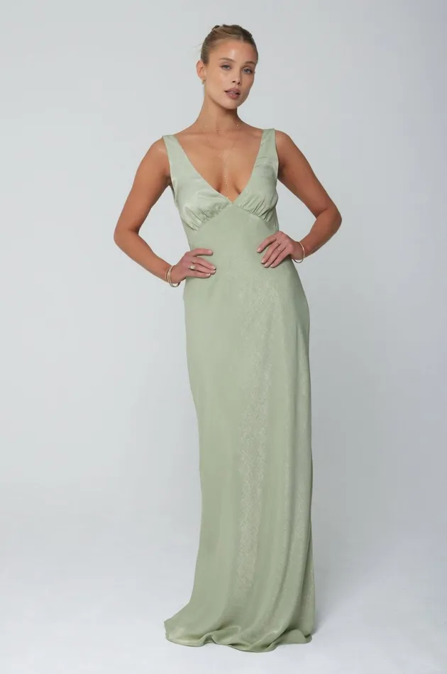 RESA Bridesmaids Violet Maxi In Sage 8211 Women