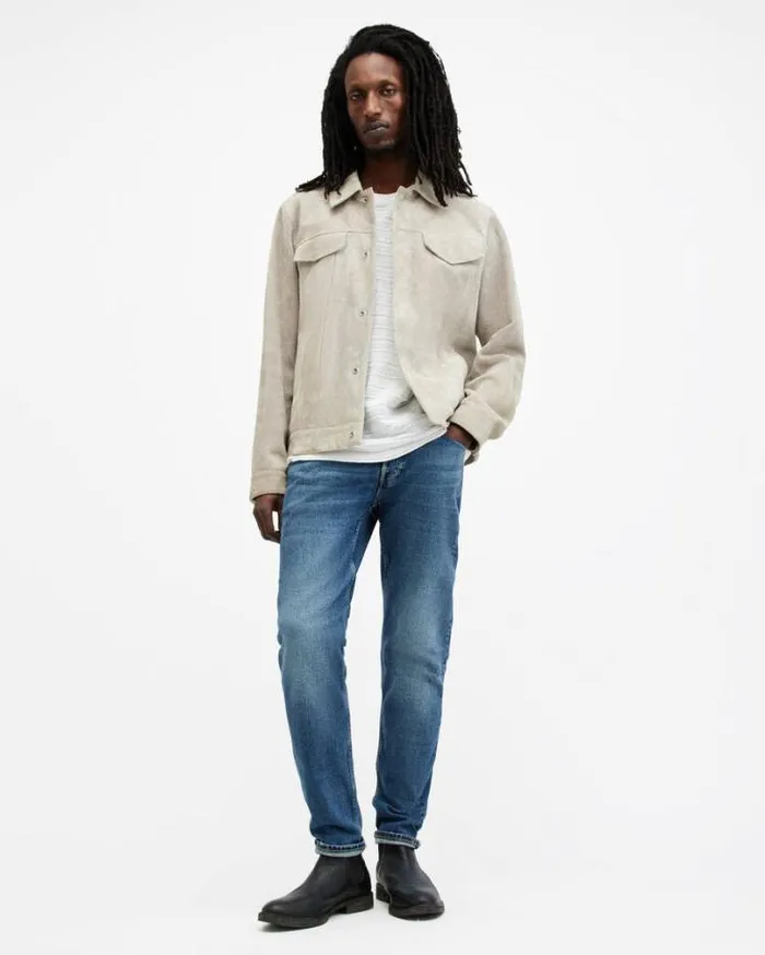 Rex Slim Fit Stretch Denim Jeans Dirty Indigo Men AllSaints Pants