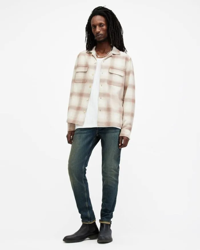 Rex Slim Fit Stretch Denim Jeans Tinted Indigo Men AllSaints Pants