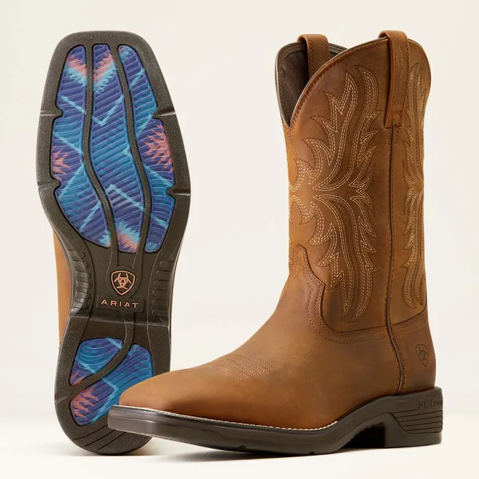 Ridgeback Cowboy Boot Oily Distressed Tan Men Ariat Western Boots