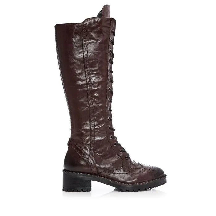 Riding And Flat Boots Women Moda In Pelle Liberto Burgundy Leather