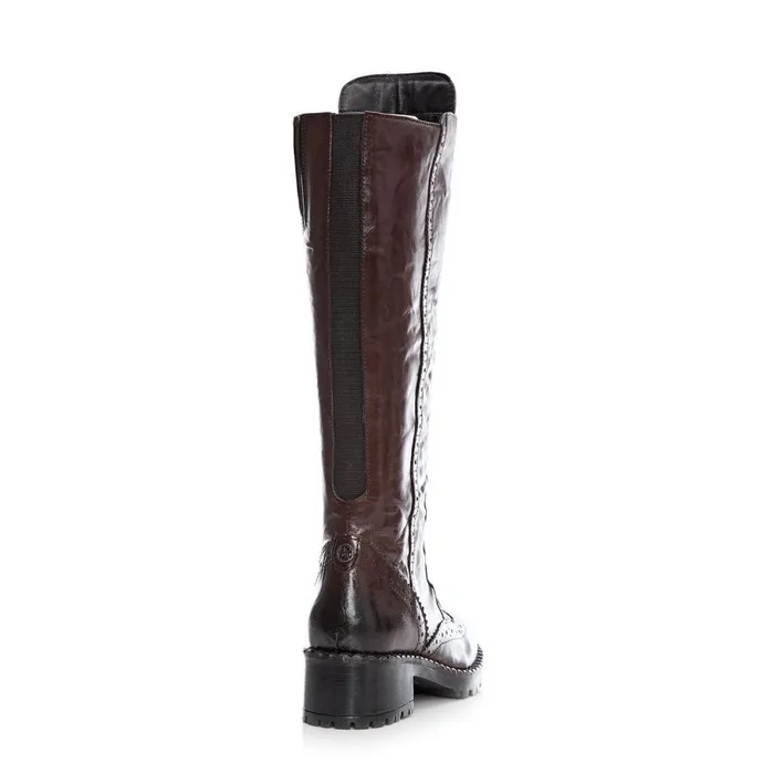 Riding And Flat Boots Women Moda In Pelle Liberto Burgundy Leather