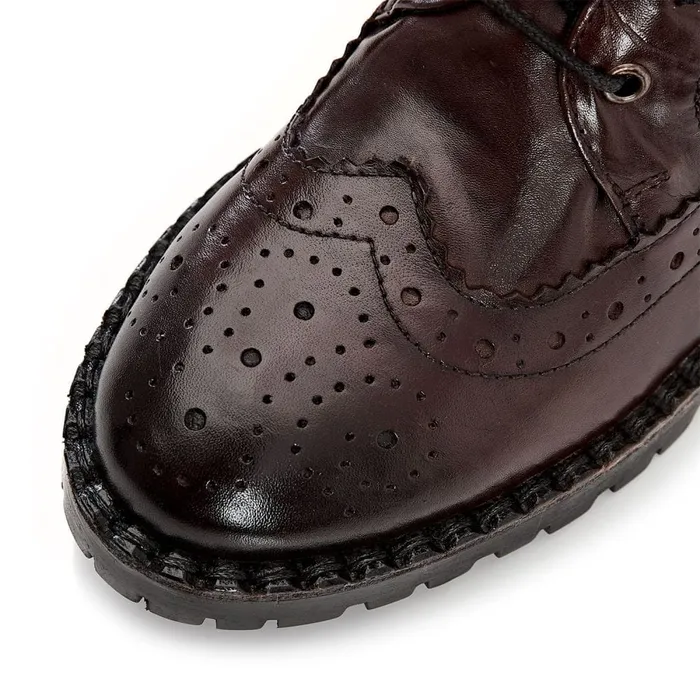 Riding And Flat Boots Women Moda In Pelle Liberto Burgundy Leather