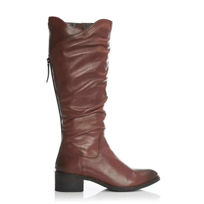 Riding And Flat Boots Women Moda In Pelle Luche Tan Leather