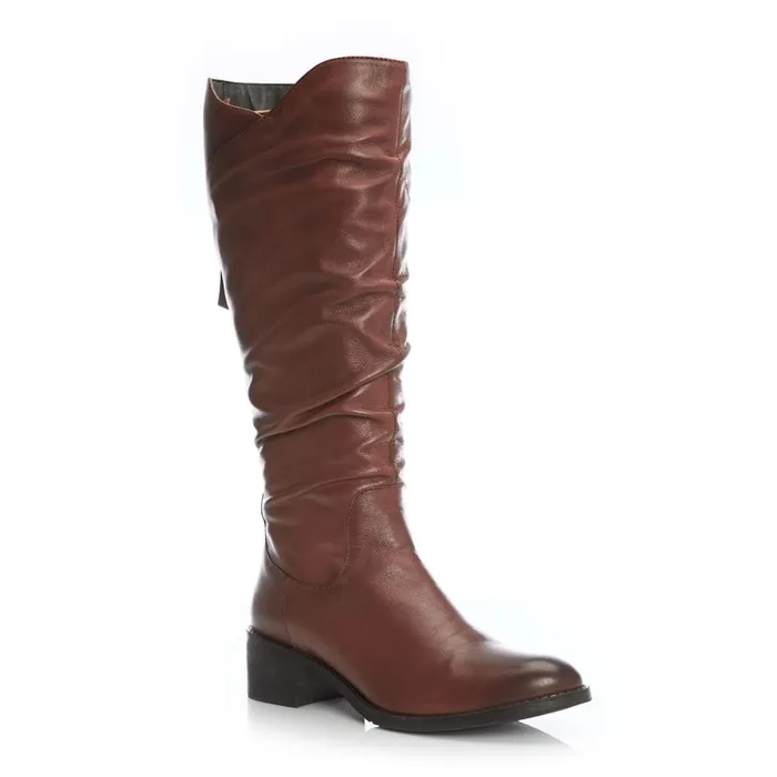 Riding And Flat Boots Women Moda In Pelle Luche Tan Leather
