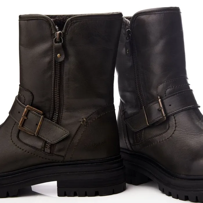 Riding And Flat Boots Women Moda In Pelle Shoon Sh Infell Olive Leather
