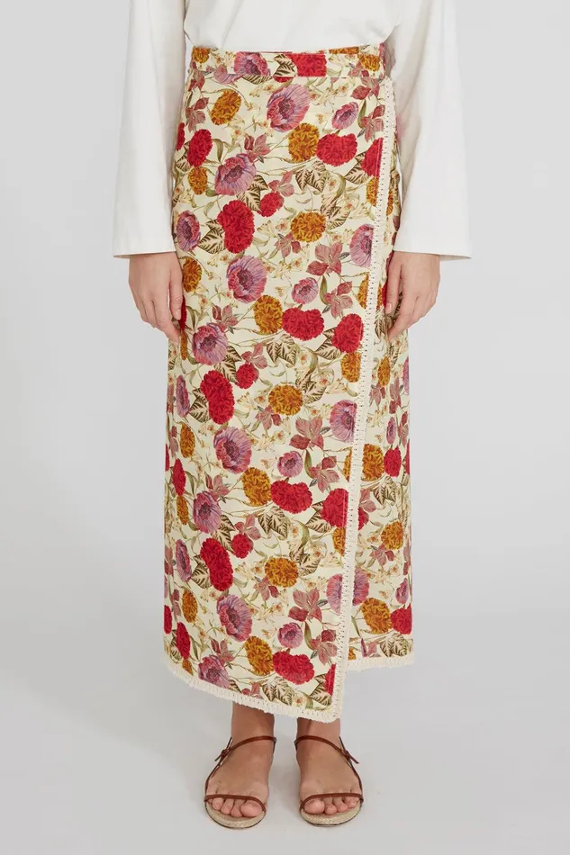 Rika Wrap Skirt Marigold Women Chan Luu Bottoms