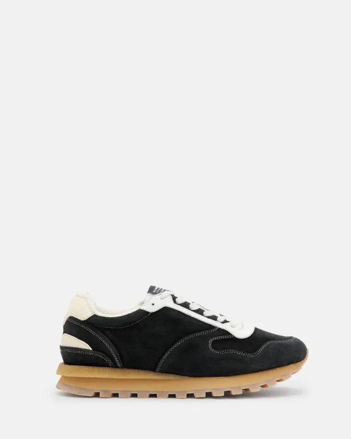 Rimini Leather Lower Top Sneakers Black Men AllSaints Shoes and Boots