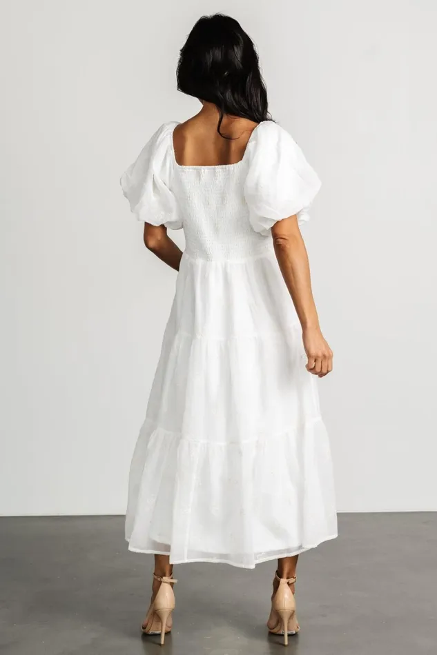Rina Embroidered Shimmer Dress Off White Women Baltic Born Bridal Rina Embroidered Shimmer Dress Off White Women Baltic Born Bridal