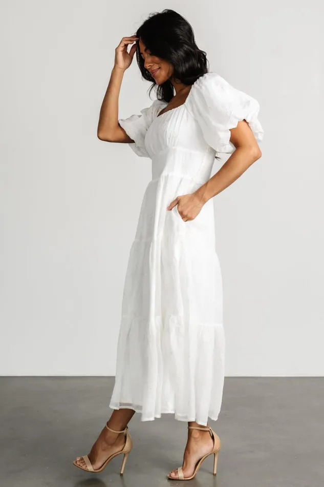 Rina Embroidered Shimmer Dress Off White Women Baltic Born Bridal Rina Embroidered Shimmer Dress Off White Women Baltic Born Bridal