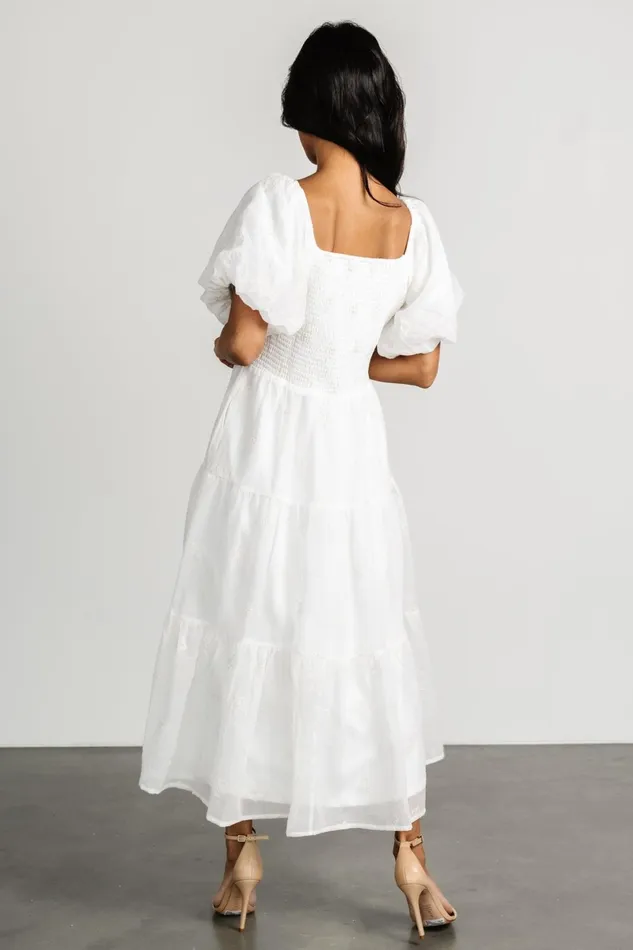 Rina Embroidered Shimmer Dress Off White Women Baltic Born Bridal Rina Embroidered Shimmer Dress Off White Women Baltic Born Bridal