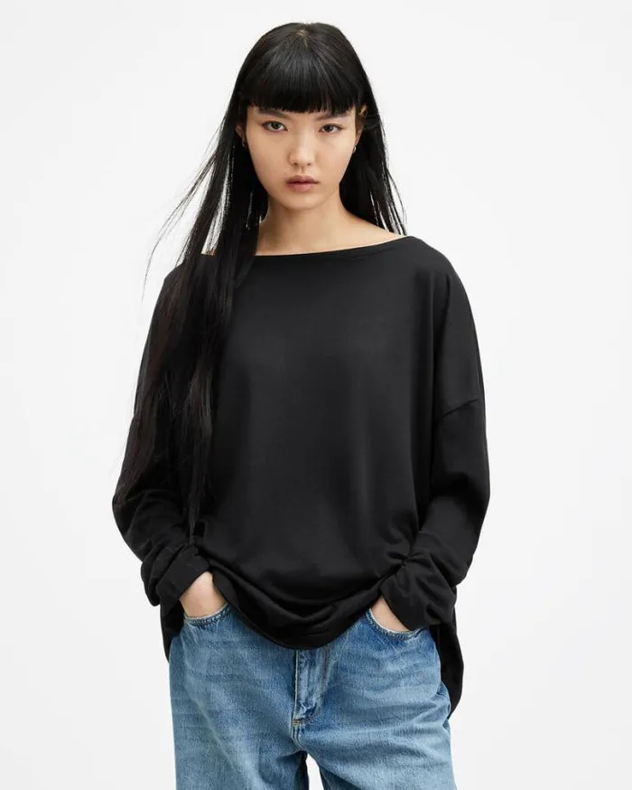 Rita TShirt Black Women AllSaints Tops and Shirts
