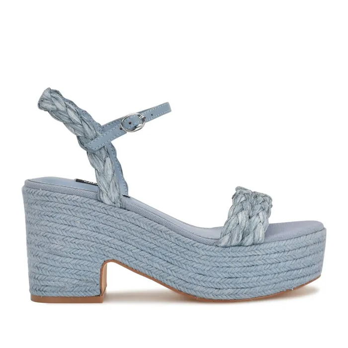 Rivva Heeled Espadrille Sandals Mist Blue Women Nine West Sandals