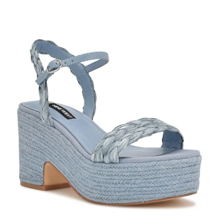 Rivva Heeled Espadrille Sandals Mist Blue Women Nine West Sandals