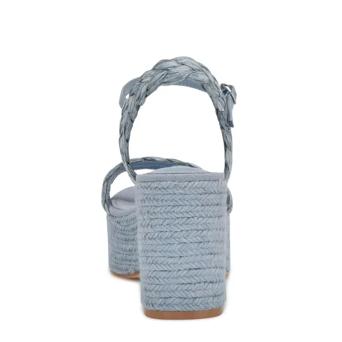Rivva Heeled Espadrille Sandals Mist Blue Women Nine West Sandals