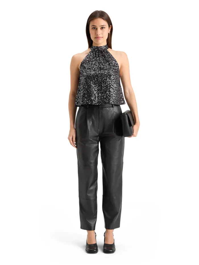 ROBYN NAPPA LEATHER PANT Evening Black Women Scotch and Soda Pants