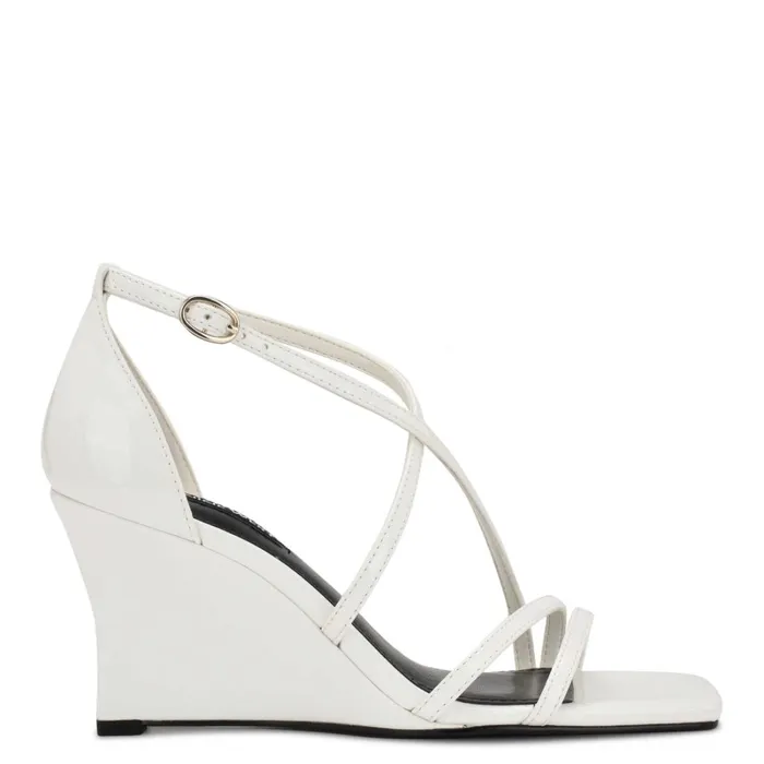 Rolga Wedge Sandals White Patent Women Nine West Wedges