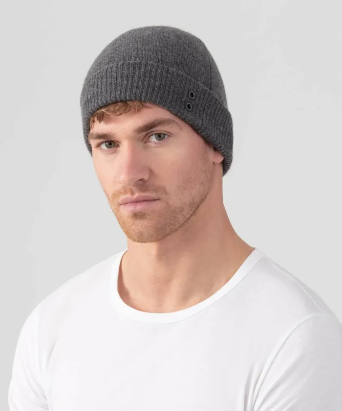 Ron Dorff Cashmere Beanie Dark Grey Melange Men Coach Caps and Beanies and Scarves