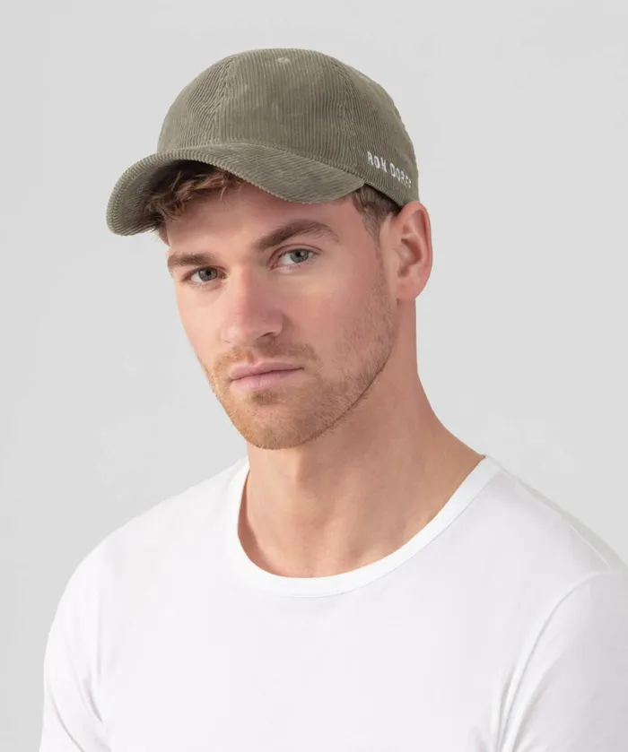 Ron Dorff Corduroy Coach Cap 034RON DORFF034 Dusty Beige Men Coach Caps and Beanies and Scarves