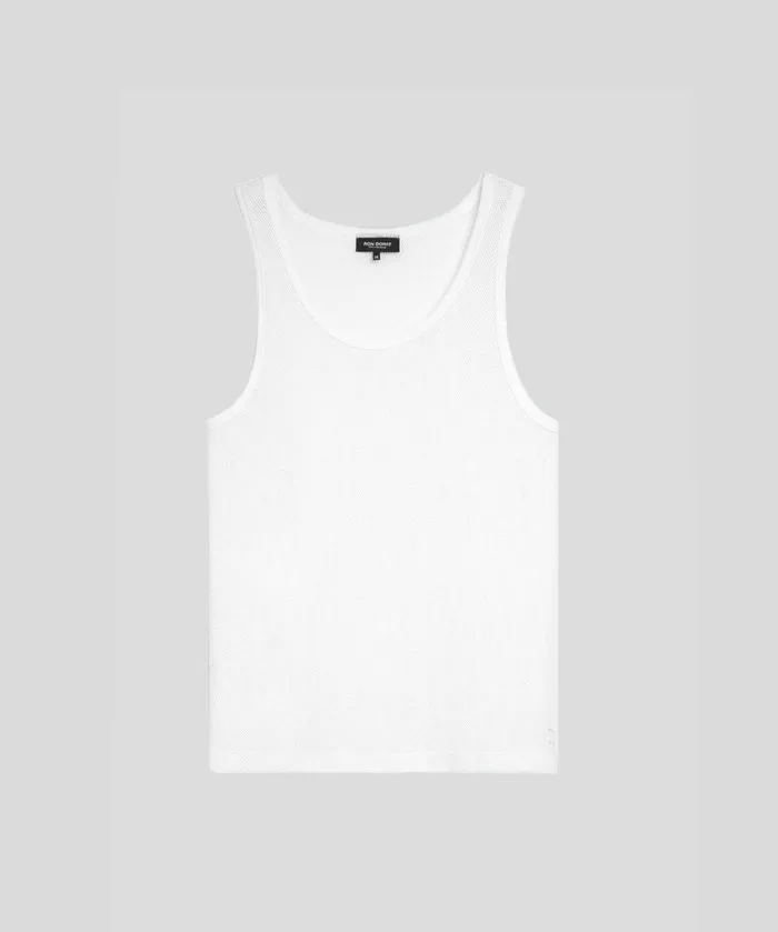 Ron Dorff Cotton Mesh Tank Top White Men Tank Tops