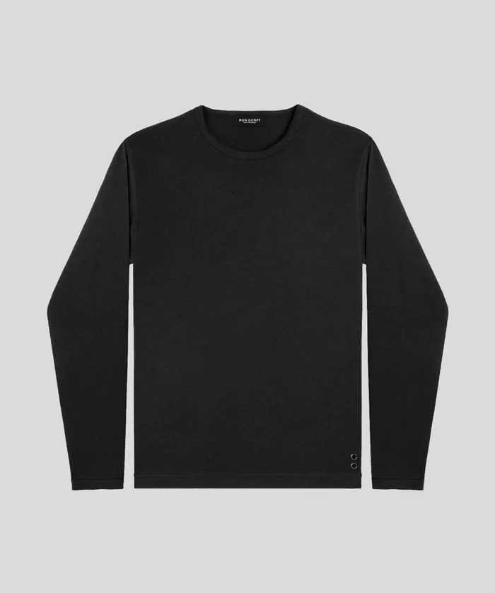 Ron Dorff Long Sleeved TShirt Eyelet Edition Black Men TShirts