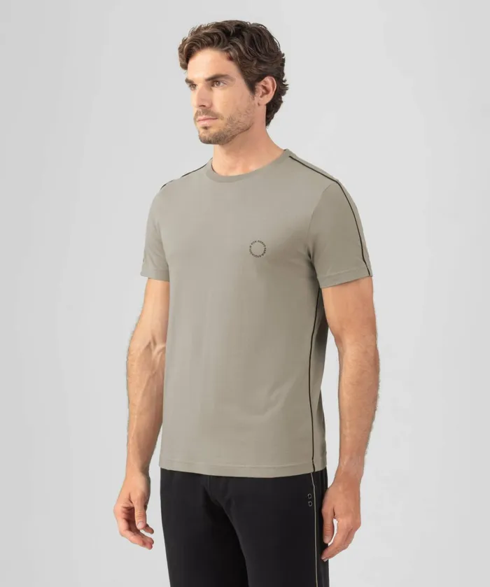 Ron Dorff Organic Cotton TShirt W Piping Dusty Beige Men TShirts