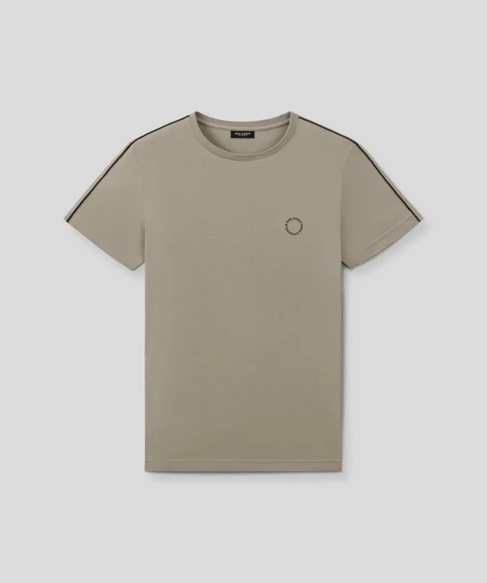 Ron Dorff Organic Cotton TShirt W Piping Dusty Beige Men TShirts