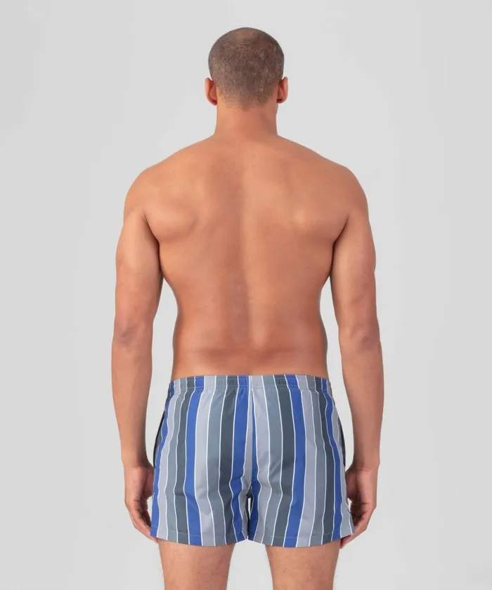 Ron Dorff Swim Shorts W Multico Stripes Fjord Blue Men Swim Shorts